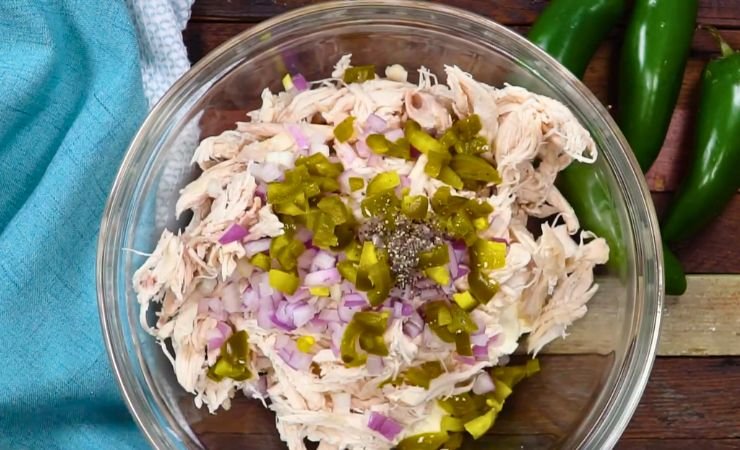 Mix in the Jalapeños and Onion