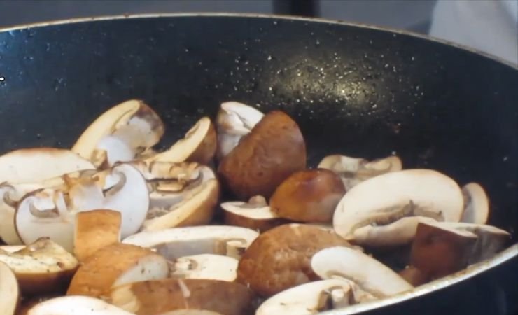 Cook the Mushrooms and Chicken